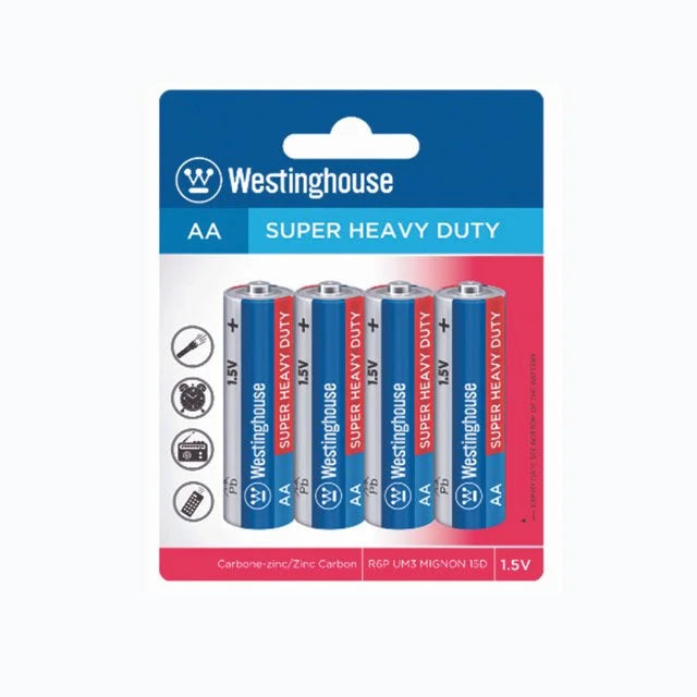 AA Westinghouse 4PK Heavy Duty Batteries