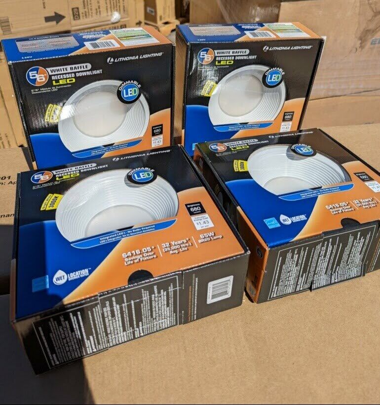 6” & 5” Led Dimmable Matte White Baffle 3000K Lithonia Lighting - MHD71