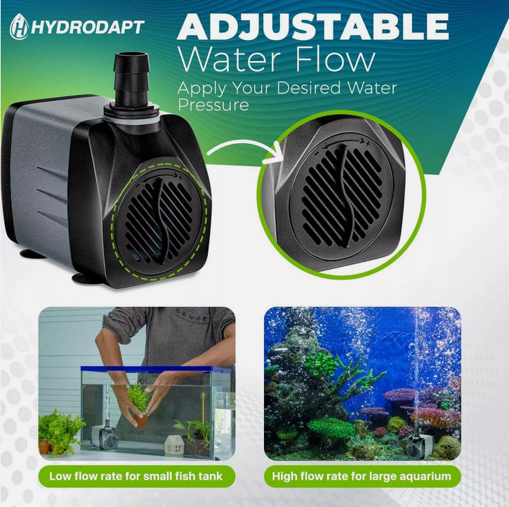Hydrodapt Submersible Water Pump 30W 550 Gph (Aquarium, Pond & Fountain) - MHL1500