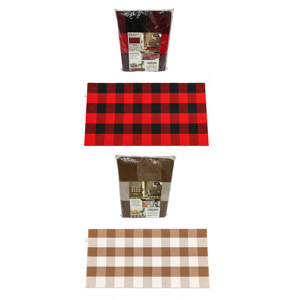 23 Inch X 51 Inch Plaid Rug Checkered - M RUG2351