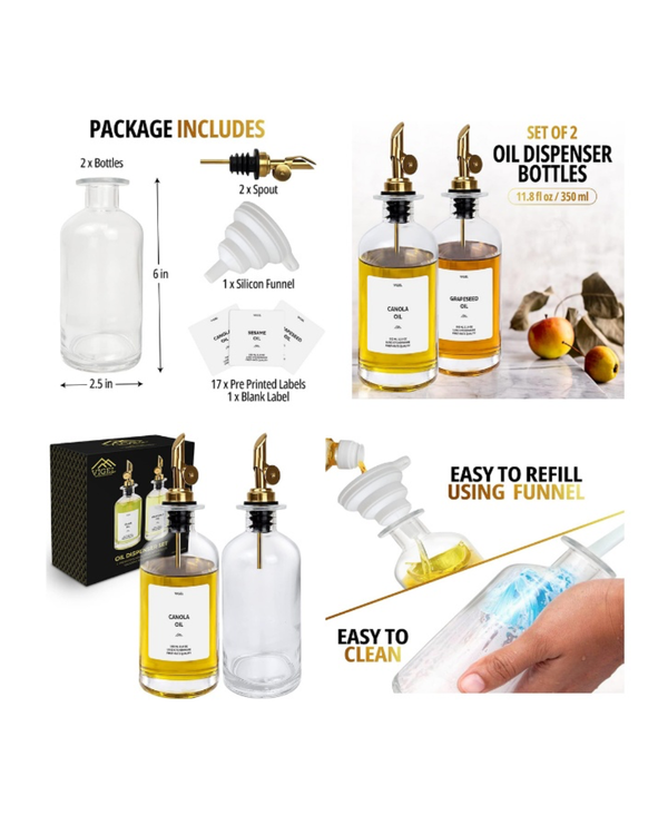 2 PC Set Vigel Premium Oil Dispenser 350 ML - M VGOIL350